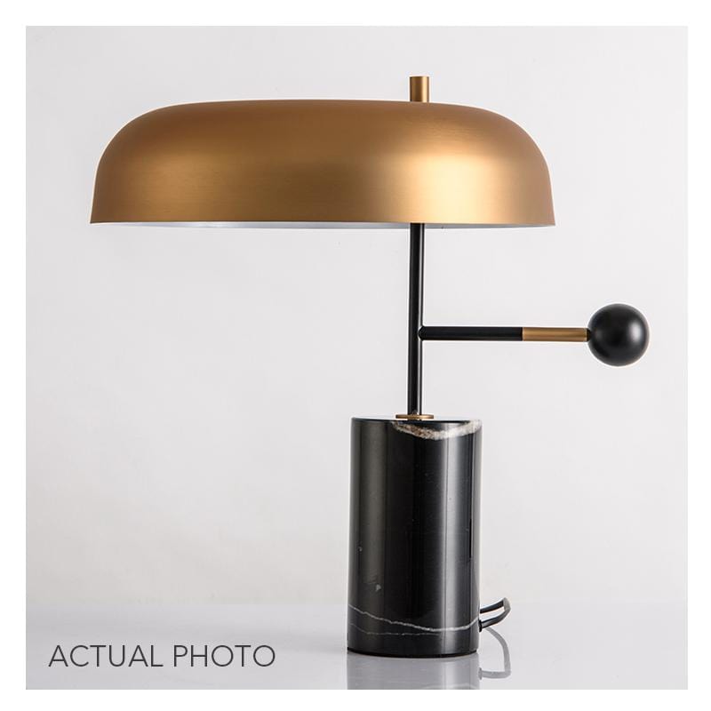 Nysse | Marble Base Metal Shade Table Lamp - Home Cartel ®
