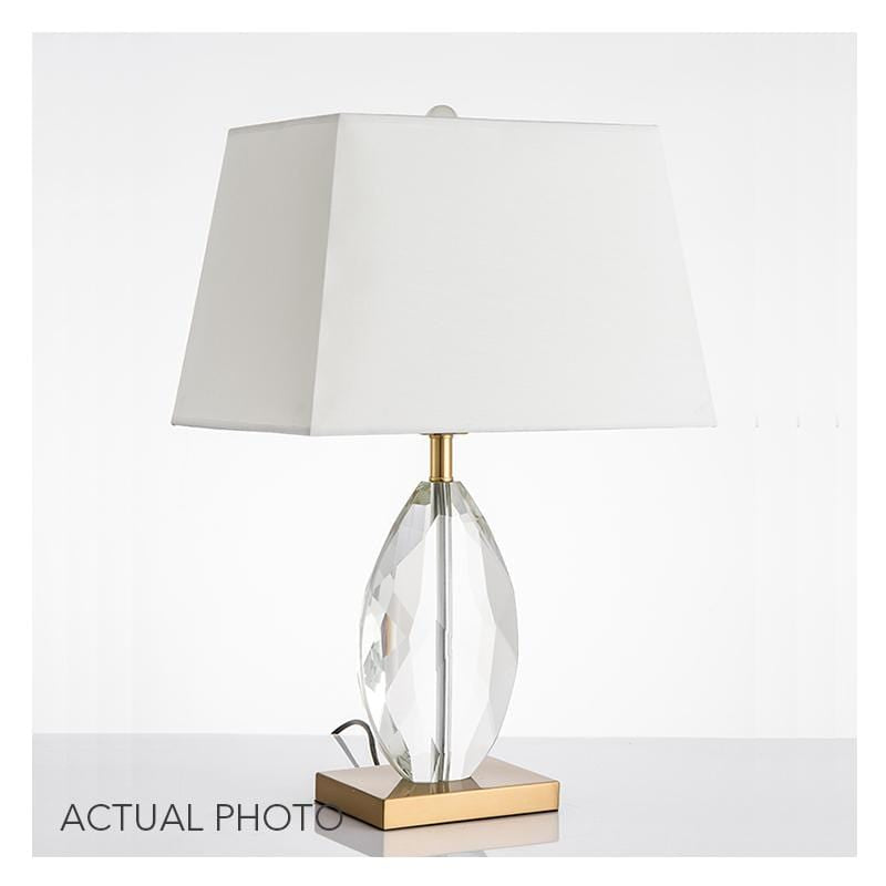 Kristinn | Bevelled Glass Base Table Lamp - Home Cartel ®