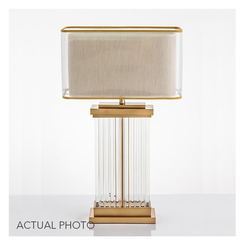 Lelle | Fluted Glass Base Table Lamp - Home Cartel ®