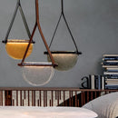 Emani | Modern Glass and Leather Belted Pendant Light