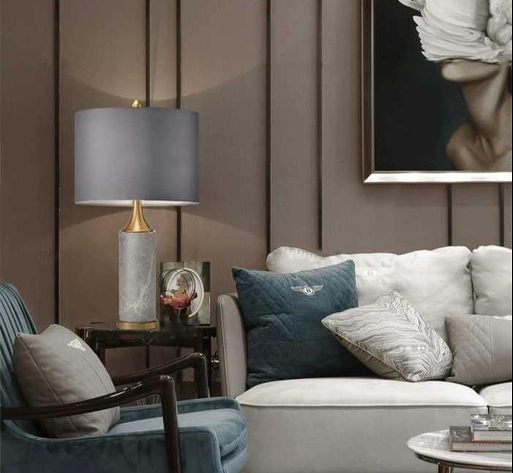 Gwen | Marble Table Lamp with Shade - Home Cartel ®