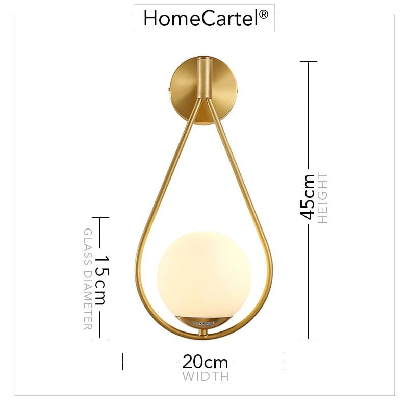 Geeta | Frosted Sphere Modern Wall Lamp - Home Cartel ®