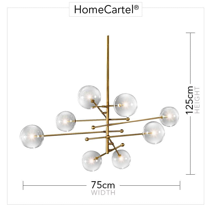 Dana 8 | Brass Modern Chandelier - Home Cartel ®