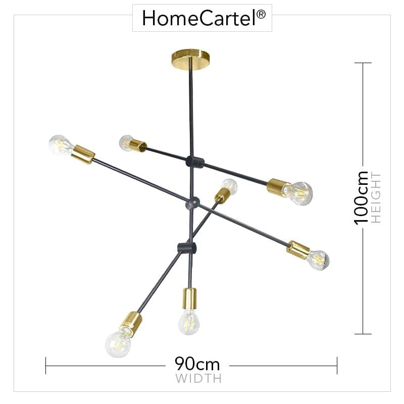 Helga 7 | Black & Gold Modern Mobile Chandelier - Home Cartel ®