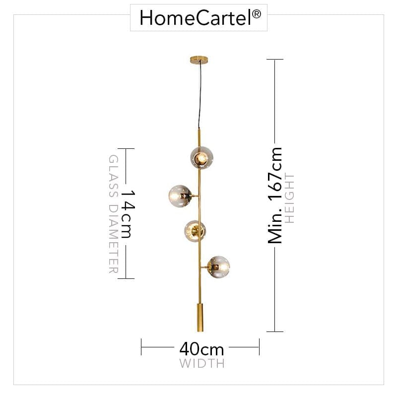 Olga Une | Brass w/ Glass Modern Pendant Light - Home Cartel ®