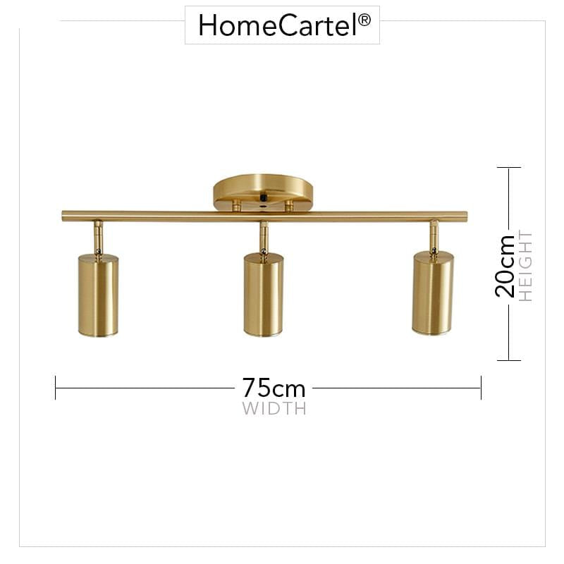 Asva 3 Heads | Brass Track Light - Home Cartel ®