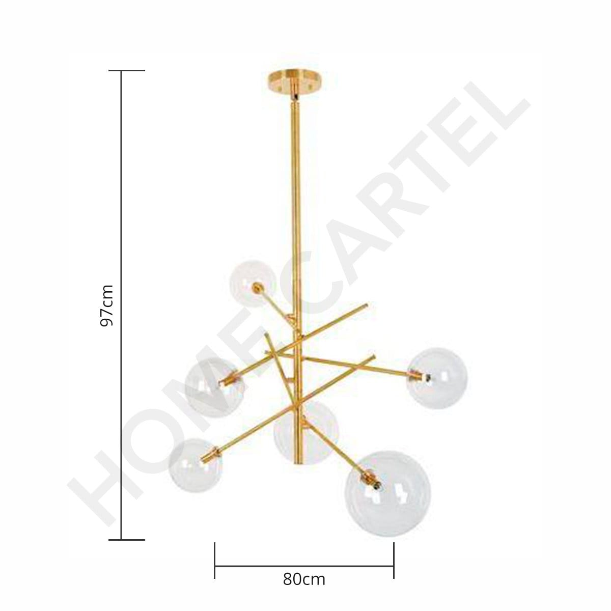 Liv M & L Glass | Gold w/ Clear Bubble Glass Chandelier - Home Cartel ®
