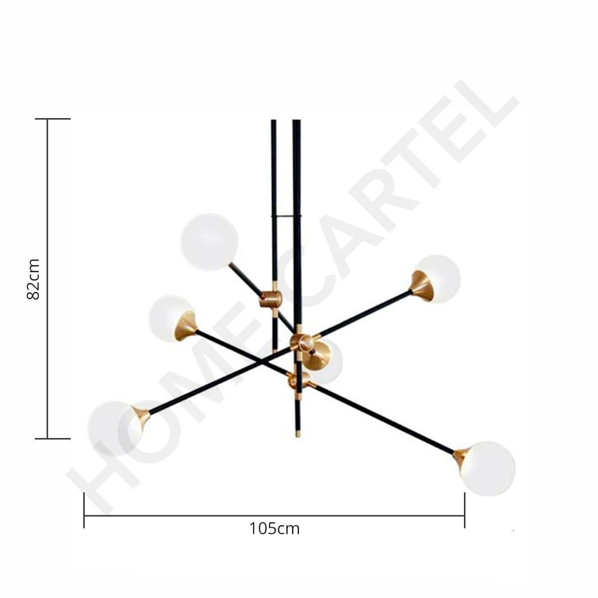 Nola 6 | Black w/ Frosted Glass Balls Modern Chandelier - Home Cartel ®
