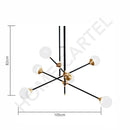 Nola 6 | Black w/ Frosted Glass Balls Modern Chandelier - Home Cartel ®