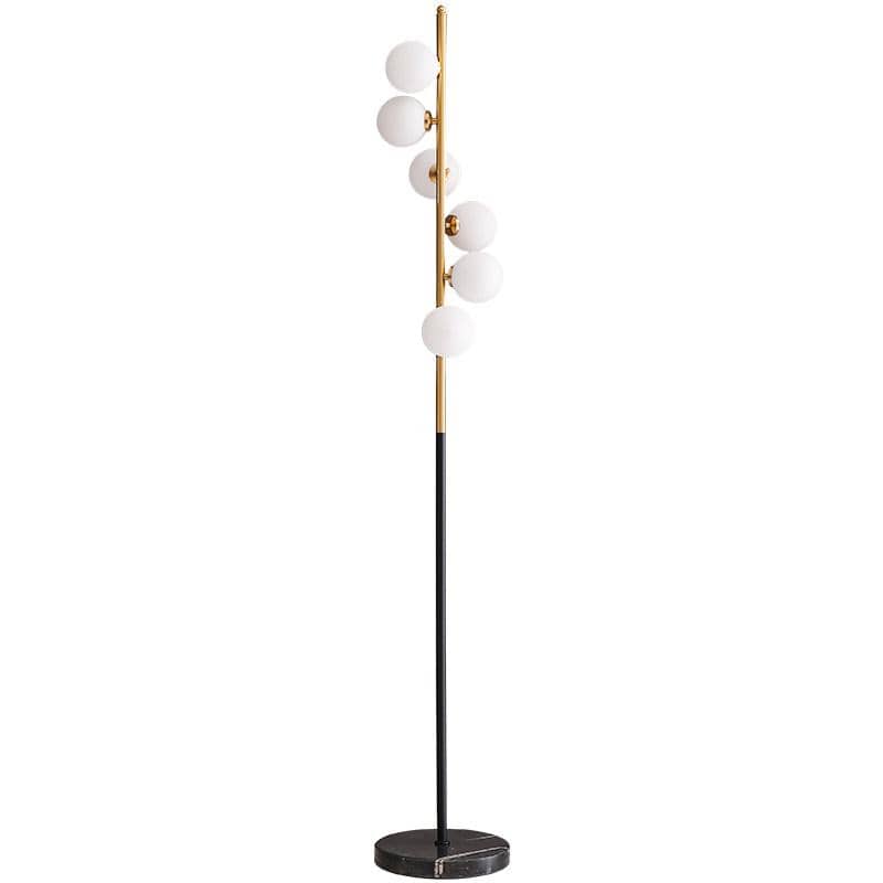 Synnove | Glass Sphere with Marble Base Floor Lamp - Home Cartel ®