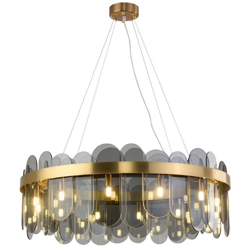 Soeren 80 | Luxe Smoked Glass Chandelier with Brass Detail - Home Cartel ®