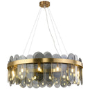 Soeren 80 | Luxe Smoked Glass Chandelier with Brass Detail