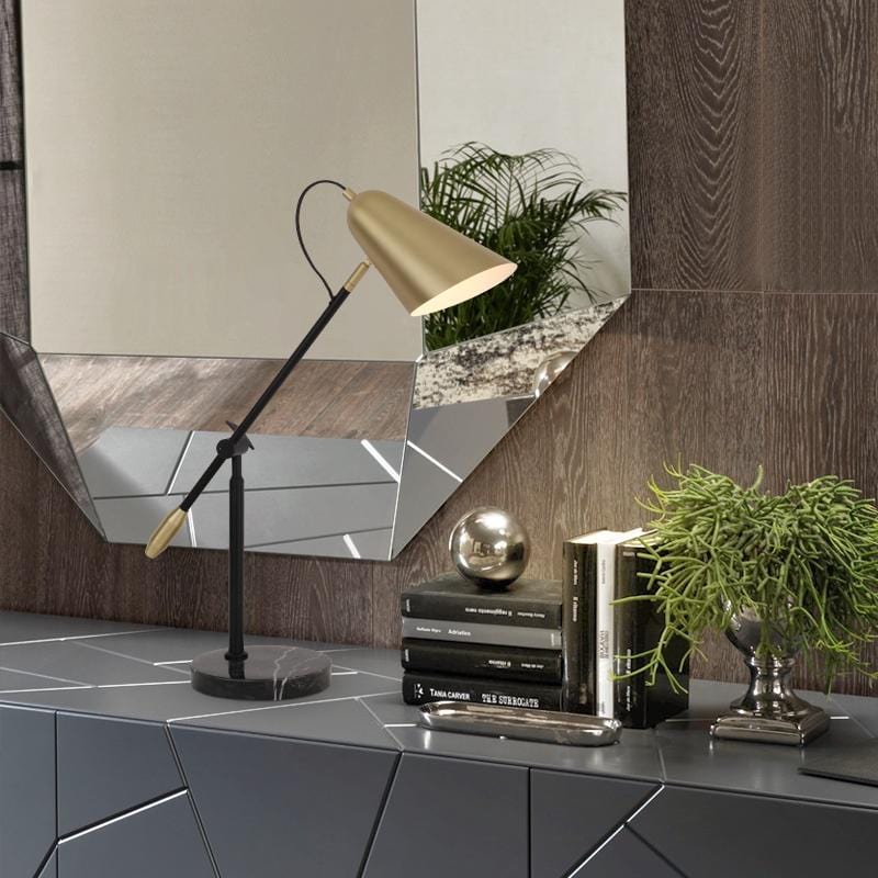 Somerild Une | Modern Marble Base Table Lamp - Home Cartel ®