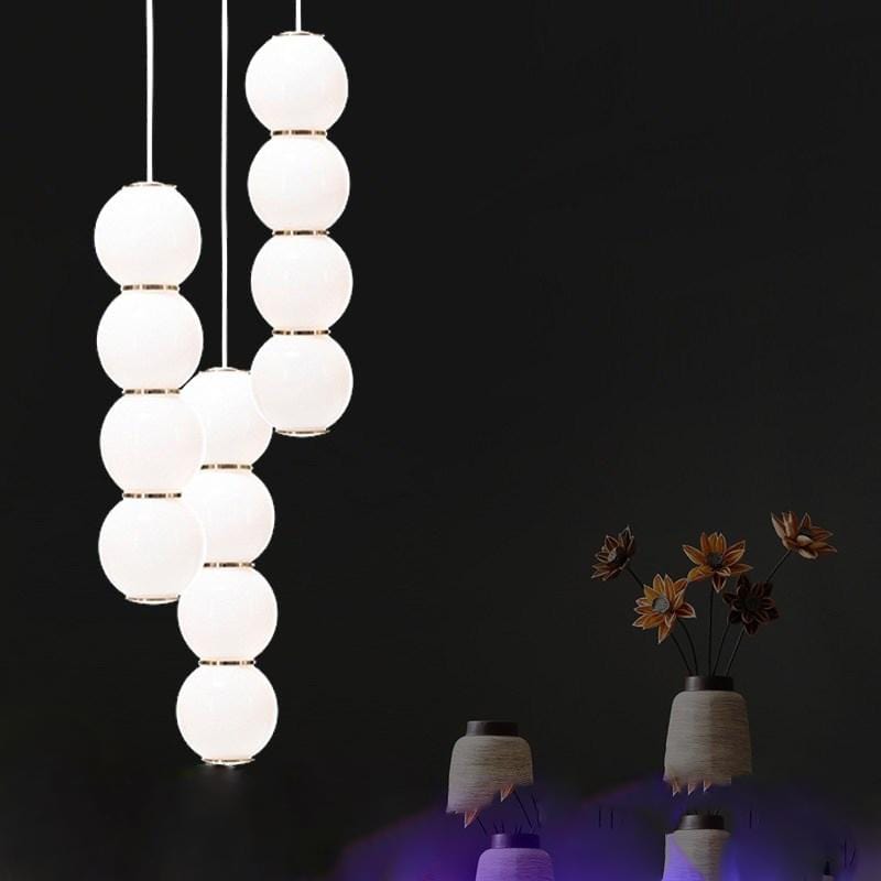 Iris Trois B | Glass Sphere with Gold Details Clustered Pendant Light - Home Cartel ®