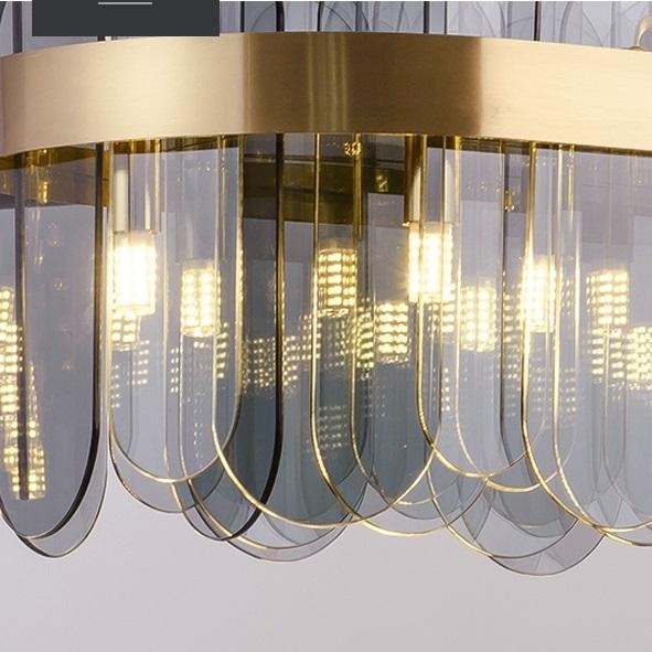 Soeren 100 | Luxe Glass Chandelier with Brass Detail