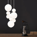 Iris A | Glass Sphere with Gold Details Pendant Light
