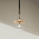 Thyra | Leather and Glass Modern Pendant Light