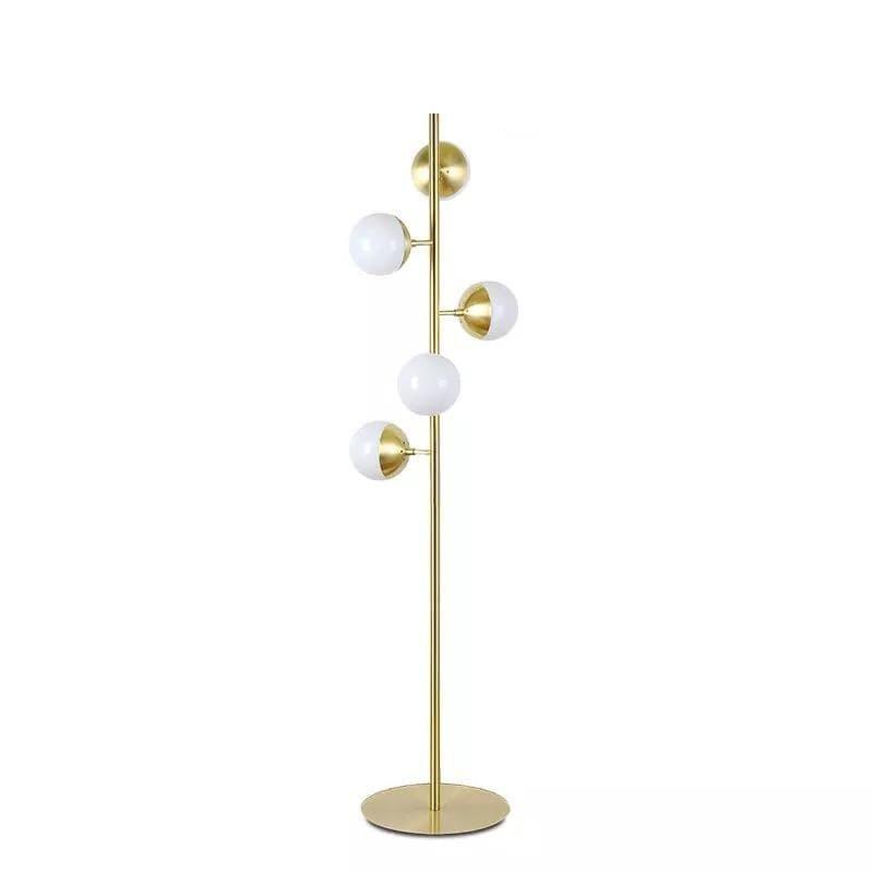 Oxenfurt | Brass with Frosted Spheres Floor Lamp - Home Cartel ®