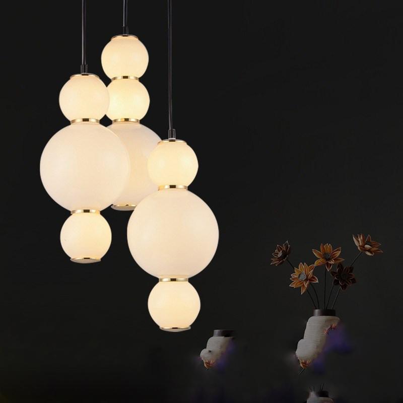 Iris A | Glass Sphere with Gold Details Pendant Light