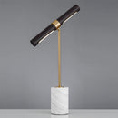 Lafayette | Leather with Marble Base Modern Table Lamp - Home Cartel ®