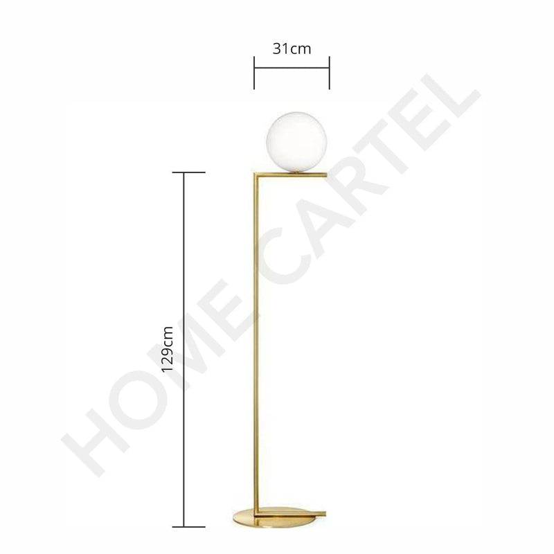 Salvi Frosted Glass (L) | Gold Floor Lamp - Home Cartel ®