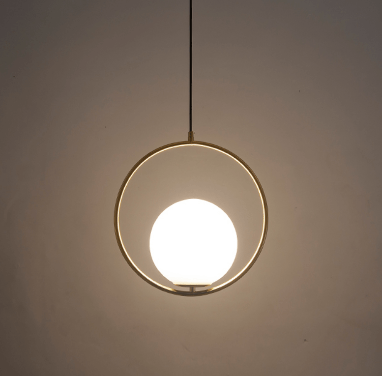 Tia | Brass and Frosted Glass Pendant Light - Home Cartel ®