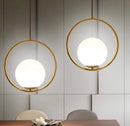 Tia | Brass and Frosted Glass Pendant Light - Home Cartel ®
