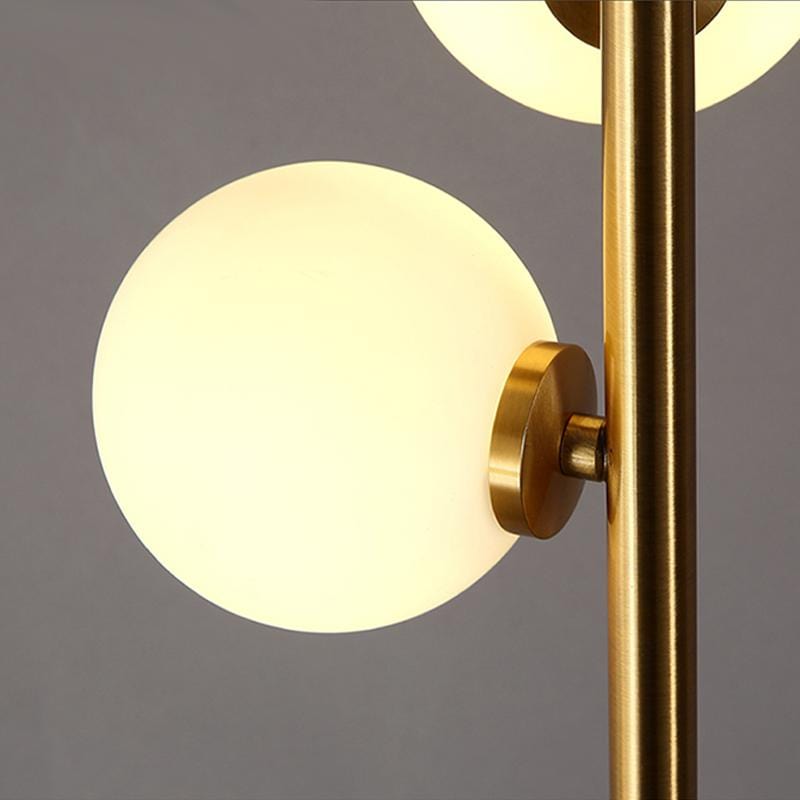 Synnove | Glass Sphere with Marble Base Floor Lamp - Home Cartel ®