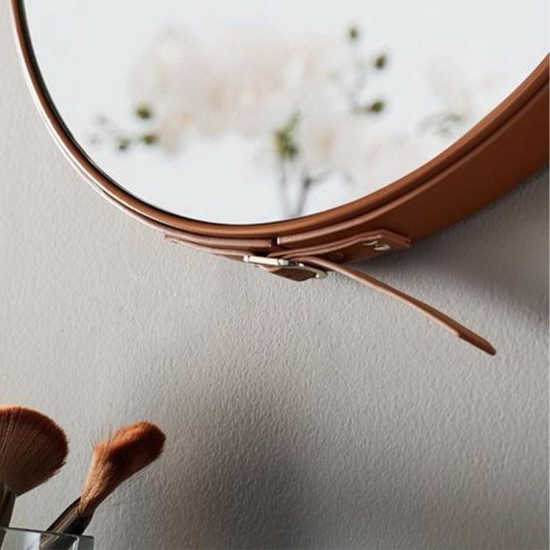 Bergen Leather Strap Mirror | 50cm - Home Cartel ®