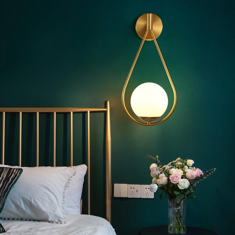 Geeta | Frosted Sphere Modern Wall Sconce