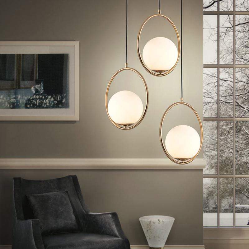 Tia | Brass and Frosted Glass Pendant Light - Home Cartel ®