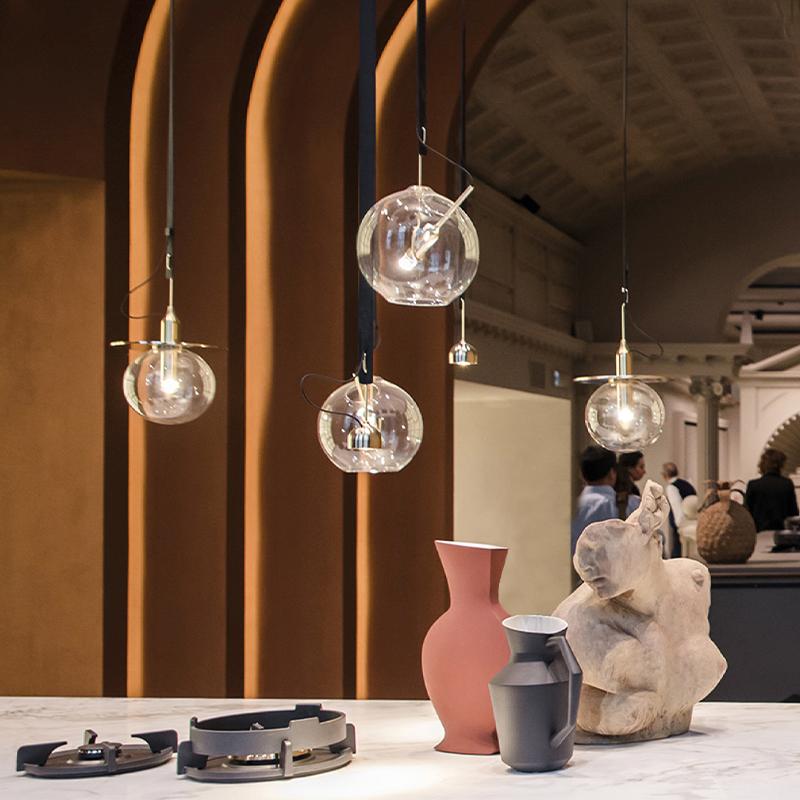 Thyra | Leather and Glass Modern Pendant Light - Home Cartel ®