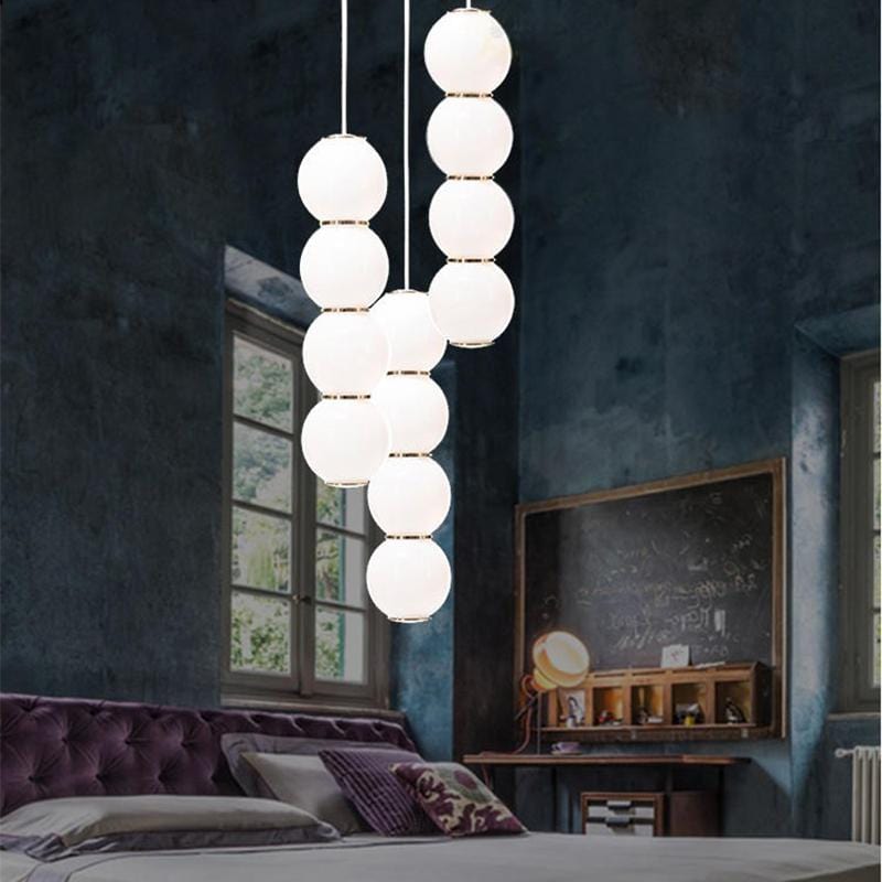 Iris Trois B | Glass Sphere with Gold Details Clustered Pendant Light - Home Cartel ®