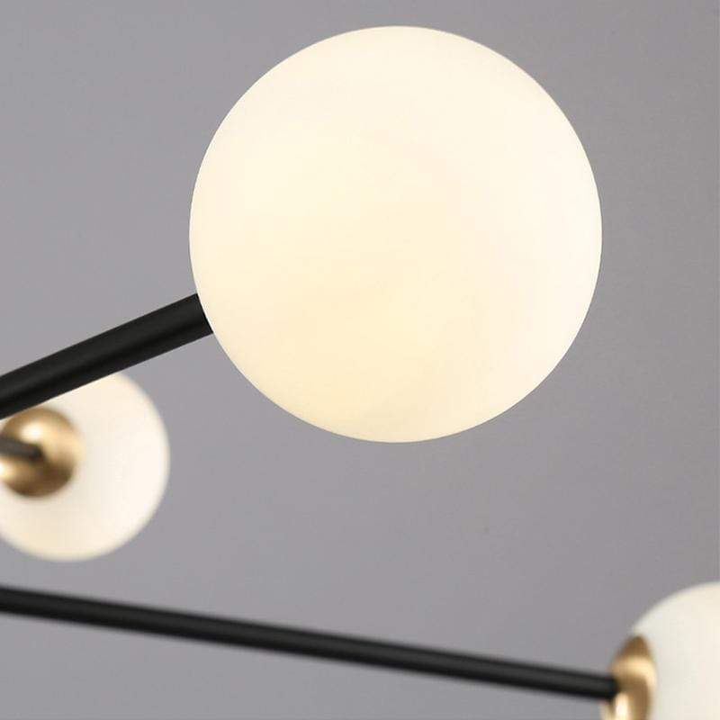 Nola 4 A | Black w/ Frosted Glass Balls Modern Chandelier - Home Cartel ®