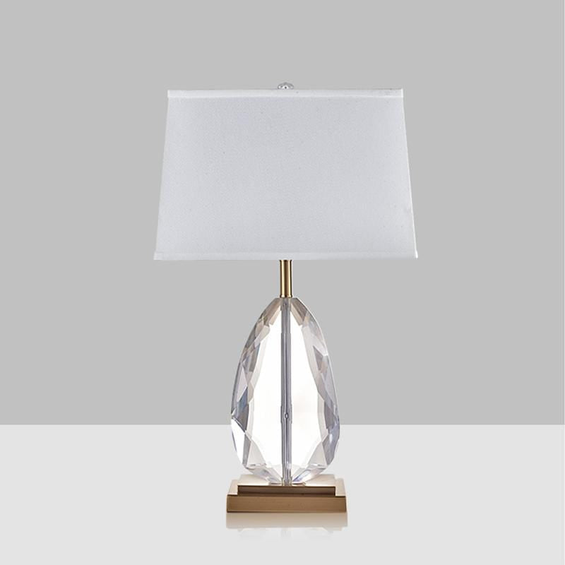 Kristinn | Bevelled Glass Base Table Lamp - Home Cartel ®