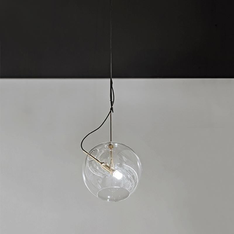 Thyra Mono | Leather and Glass Modern Pendant Light