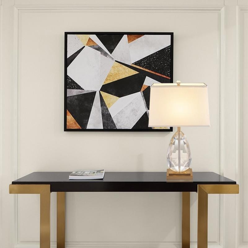 Kristinn | Bevelled Glass Base Table Lamp - Home Cartel ®