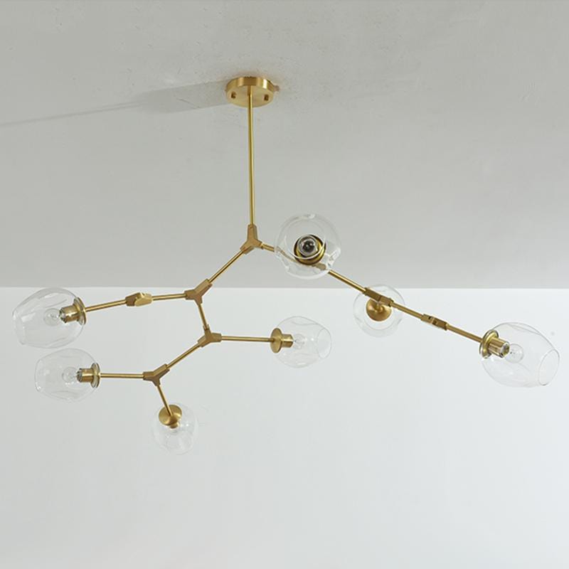 Vanja 7 A | Gold w/ Clear Glass Luxe Chandelier - Home Cartel ®