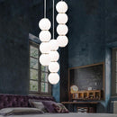 Iris B | Glass Sphere with Gold Details Pendant Light