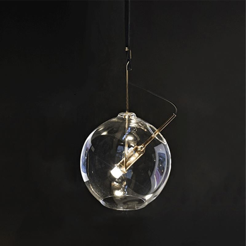 Thyra Mono | Leather and Glass Modern Pendant Light - Home Cartel ®