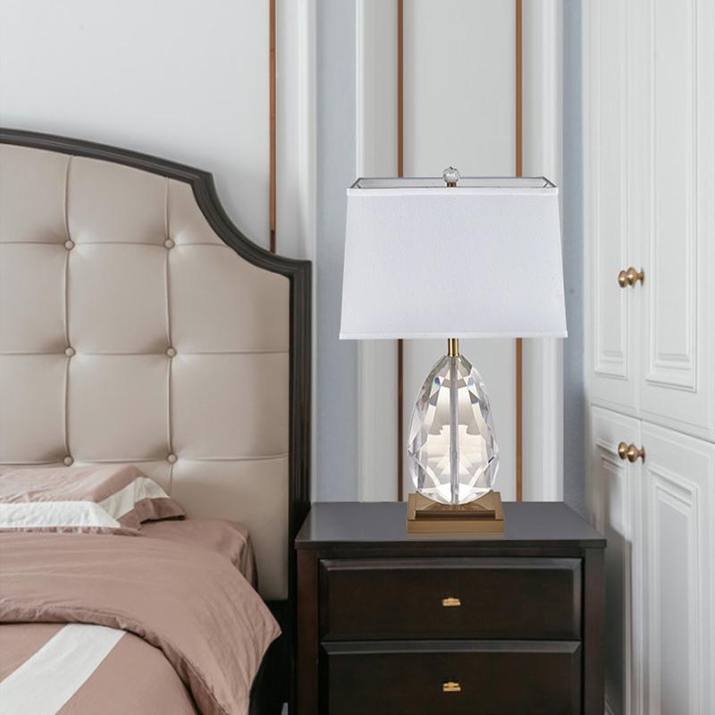 Kristinn | Bevelled Glass Base Table Lamp - Home Cartel ®