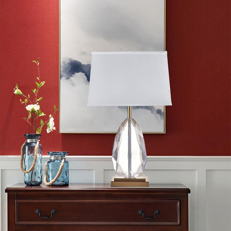 Kristinn | Bevelled Glass Base Table Lamp - Home Cartel ®