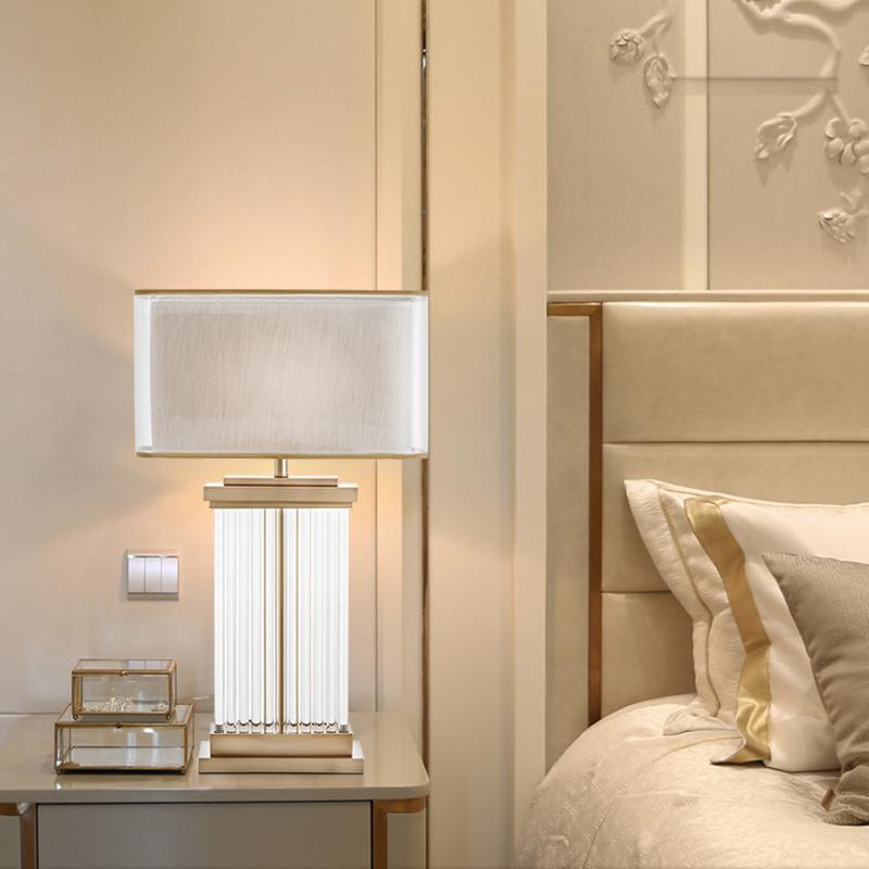 Lelle | Fluted Glass Base Table Lamp - Home Cartel ®