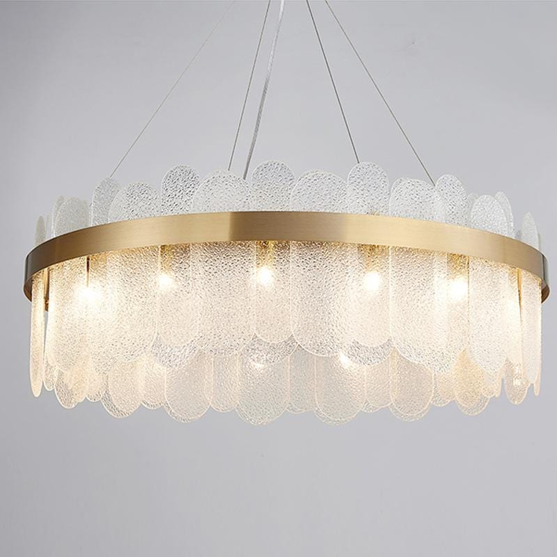 Soeren | Luxe White Glass Chandelier with Brass Detail