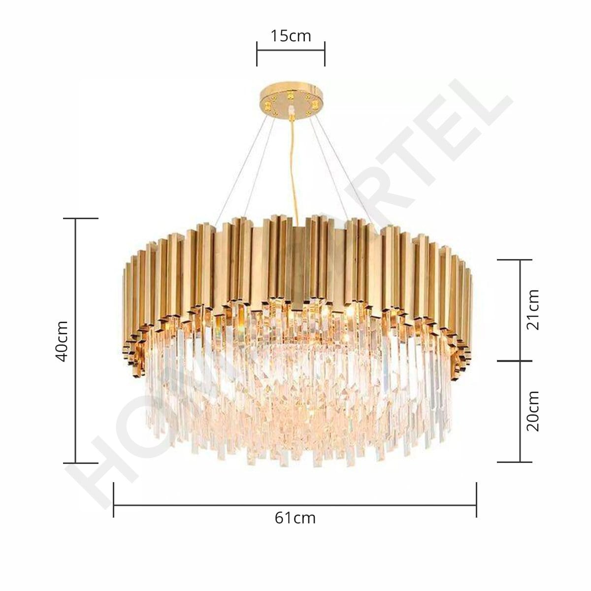 Strathbury Gold Luxe Crystal Chandelier - Home Cartel ®
