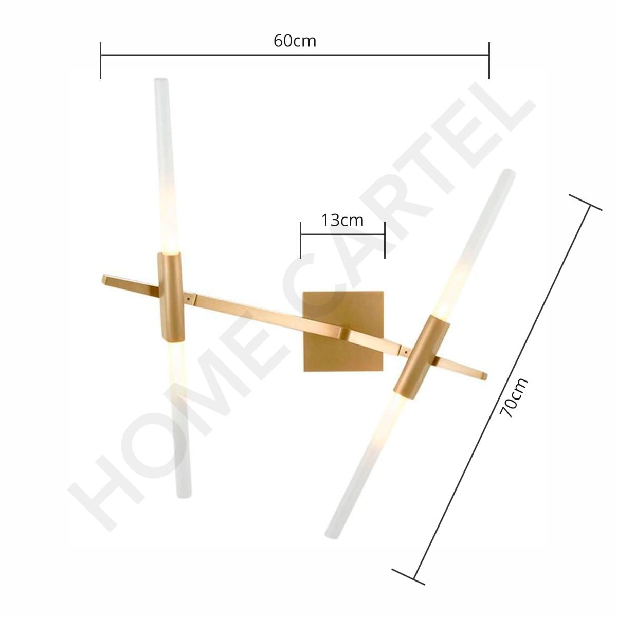 Vita Deux | Gold w/ Frosted Glass Wall Sconce - Home Cartel ®