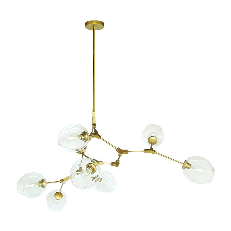 Vanja 7 A | Gold w/ Clear Glass Luxe Chandelier - Home Cartel ®