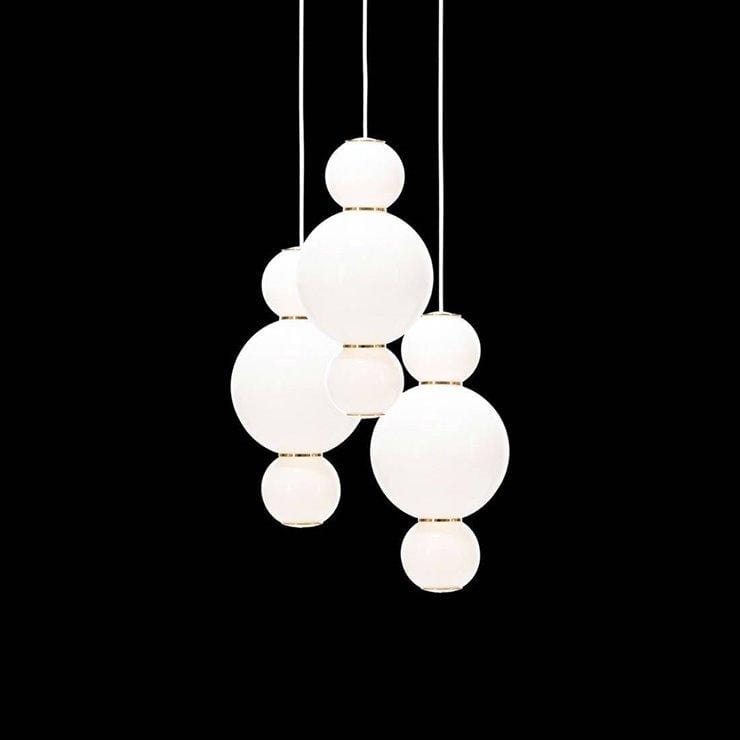 Iris Trois A | Glass Sphere with Gold Details Clustered Pendant Light