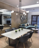 Nola 6 | Black w/ Frosted Glass Balls Modern Chandelier - Home Cartel ®