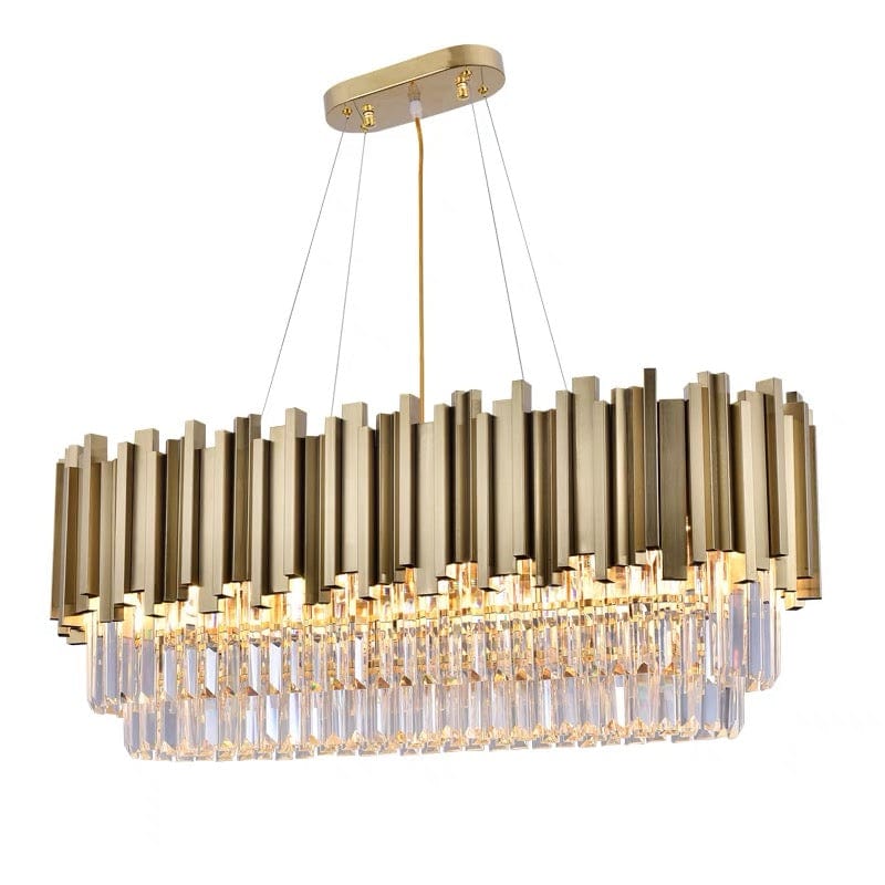 Strathbury Rect | Gold Luxe Crystal Chandelier - Home Cartel ®